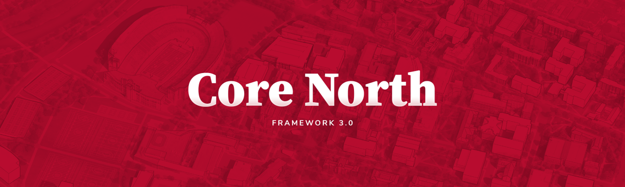 Red banner image with "Core North" text
