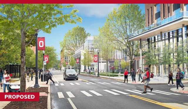 Rendering of the proposed 11th Avenue area on Ohio State campus