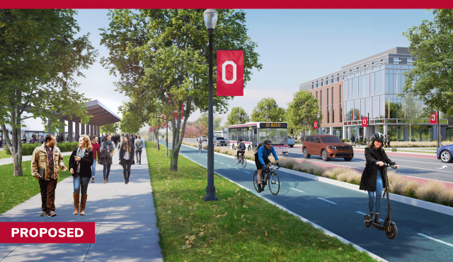 Rendering of the proposed section of Woody Hayes just west of Ohio Stadium