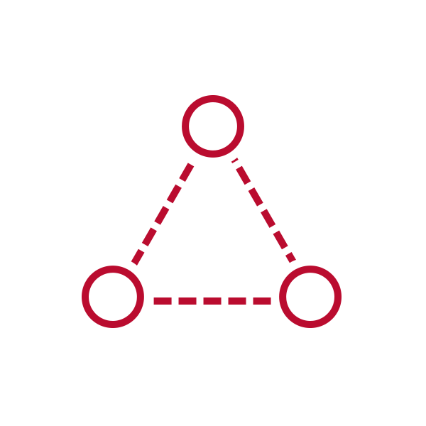 tile graphic of three circles with dotted lines connecting them, forming a triangle