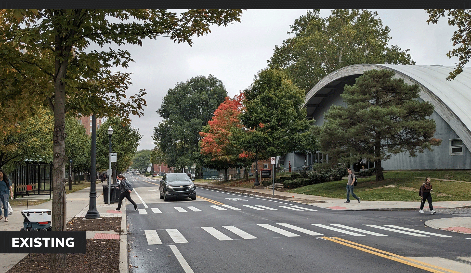 Photo of the current 11th Avenue area on Ohio State campus in 2023