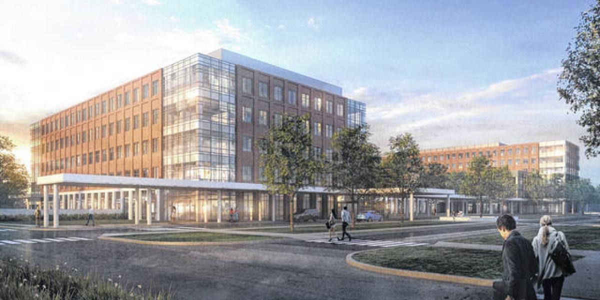 rendering of the new building proposed for the Powell area