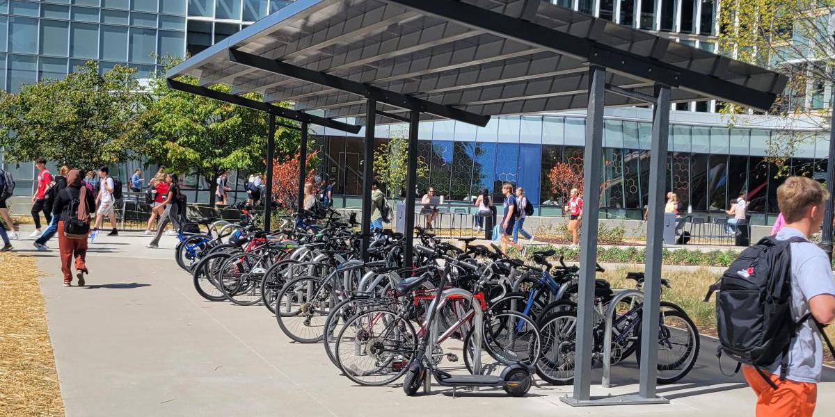 Bike rack outside of CBEC.