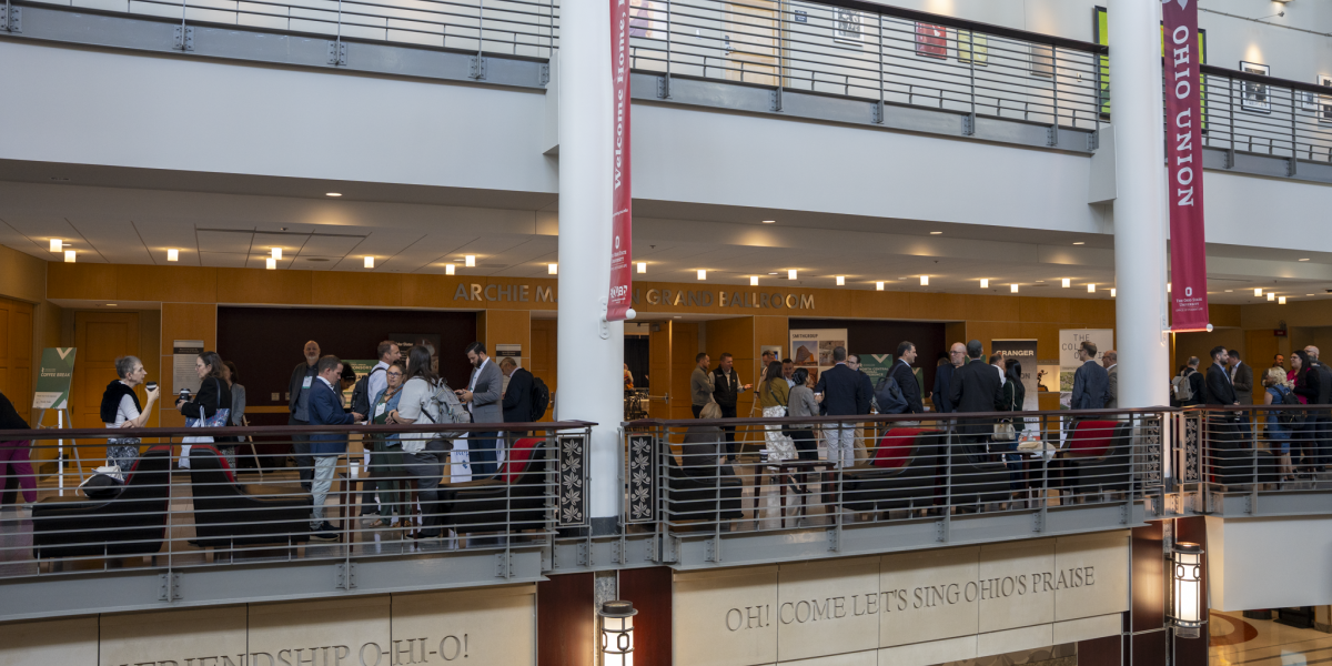 A view from across the Union of people socializing.