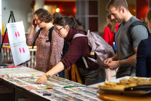 people viewing maps