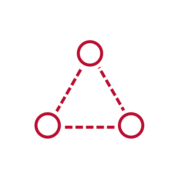 tile graphic of three circles with dotted lines connecting them, forming a triangle