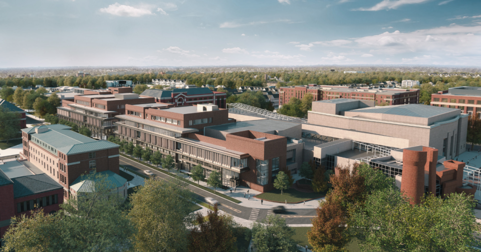 aerial rendering of the arts district
