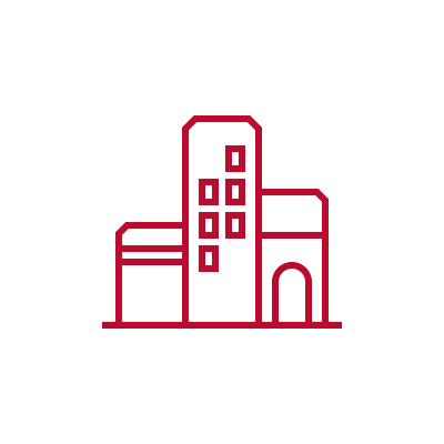 Group of three buildings as an icon