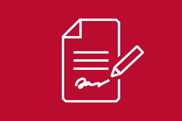 Icon of a lease being signed